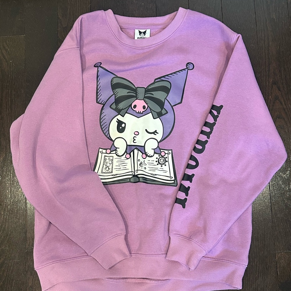 ⚡️2/$25⚡️Official Kawaii Sanrio Kuromi Purple Crewneck Sweater Size S | Anime